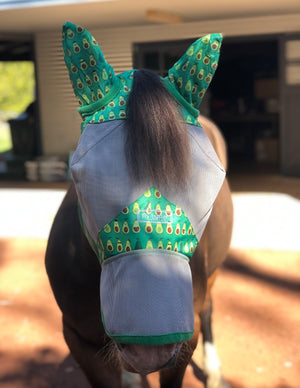 Fly Buster Fly Mask with Ears and Nose - Avocados