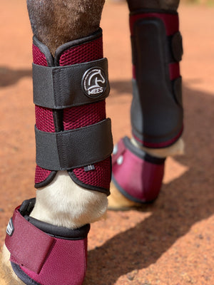 Burgundy Mesh Ventilated Protection Boots