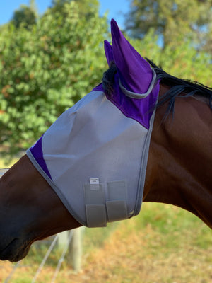Fly Buster With Ears Fly Mask - Purple