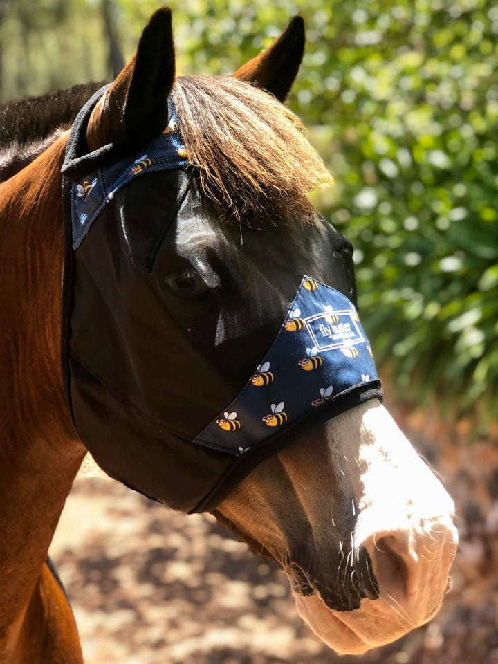 Fly Buster Standard Fly Mask - Sassy Bee – Mane Event Equestrian Supplies
