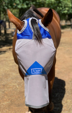Fly Buster Long Nose Fly Mask - Royal Blue