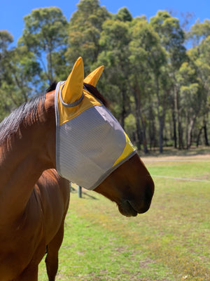 Fly Buster With Ears Fly Mask - Yellow